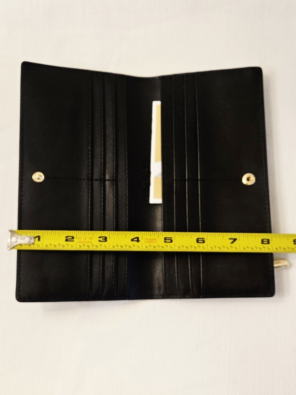 Michael Kors Black Leather Wallet with Gold MK Emblem - Picture 6 of 7